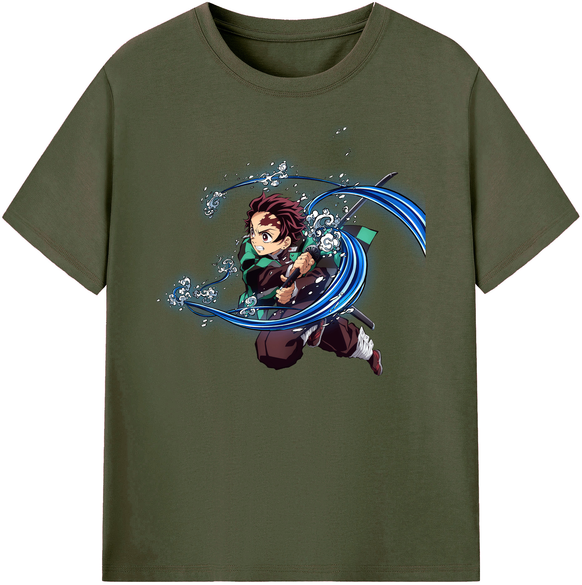 （画像用） 鬼滅の刃 竈門 炭治郎／かまど たんじろう Kamado Tanjirou 綿100％ メンズ半袖Tシャツ｜肌触りやわらか＆通気性